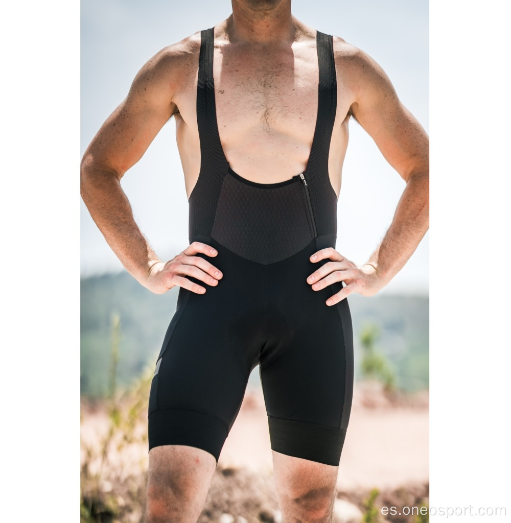 Pantalones cortos de babero esenciales de los hombres todo el ciclismo negro babero