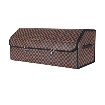 Large Capacity Leather Car Trunk Storage Box Foldable Multi Function Organizer