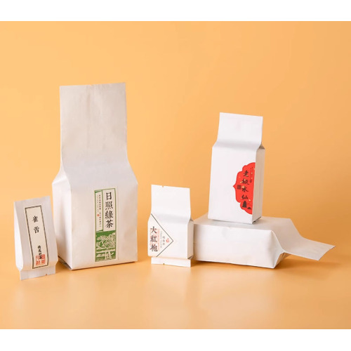 Customized printed 5g 10g 20g 100g 150g 200g 250g 500g kraft paper tea packaging bags for Candy/Nuts with easy tear opening