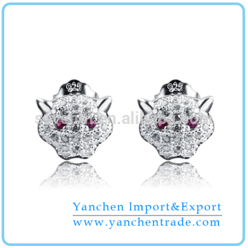 2014 New Design Jewelry Brass CZ Diamond Earring Stud