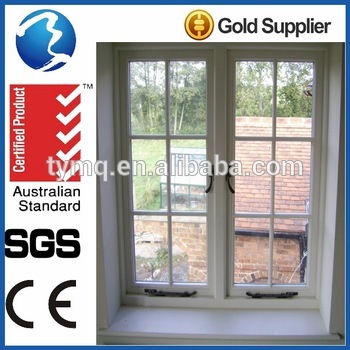casement opening aluminum single glass windows with ISO Certificates