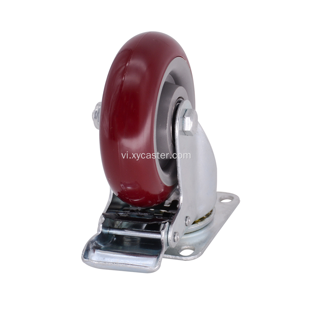 4 inch PVC Wheel Caster với phanh