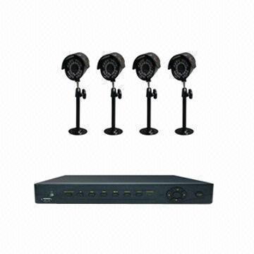 4CH H.264 D1 P2P DVR, 4 Indoor/Outdoor Cameras with 420 TVL
