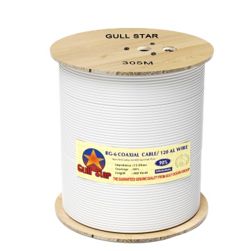RG6 Gulf Star Manufacturer - 1000ft 50ohm/75ohm Bare Copper CCS Coaxial Cable for CCTV/CATV