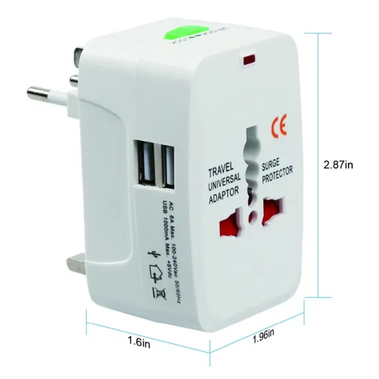 Universal Travel Adapter and Power Converter: USB to AC, US to EU, Switzerland EU to US UK Plug Converters