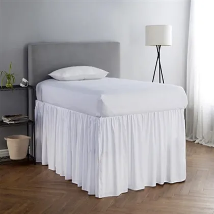 Extra Long Twin XL Microfiber Ruffled Dorm Bed Skirt