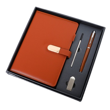 Custom Logo Office Supply Gift Sets: Leather Notebook and Pen A5 Journal Promotion Set