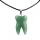 Green Aventurine Tooth Necklace for Women Men Handmade Craved Stone Teeth