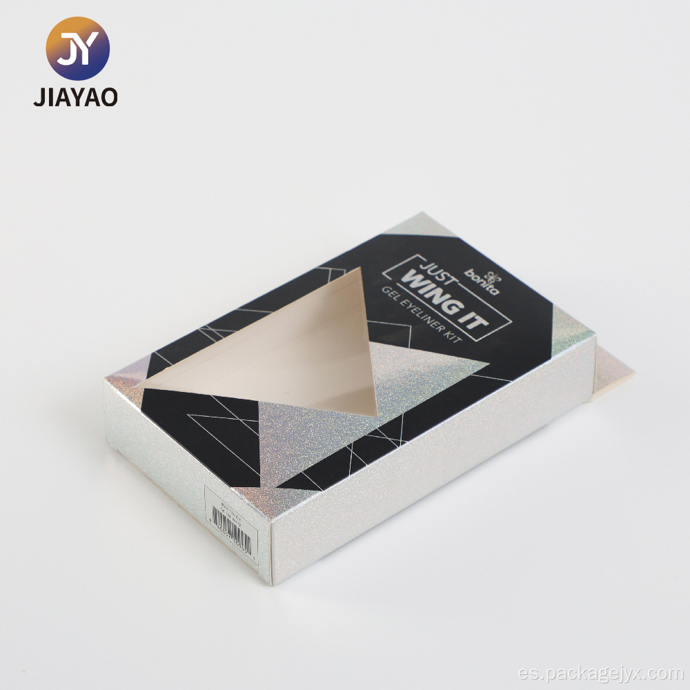 Cajonera con purpurina y ventana transparente.