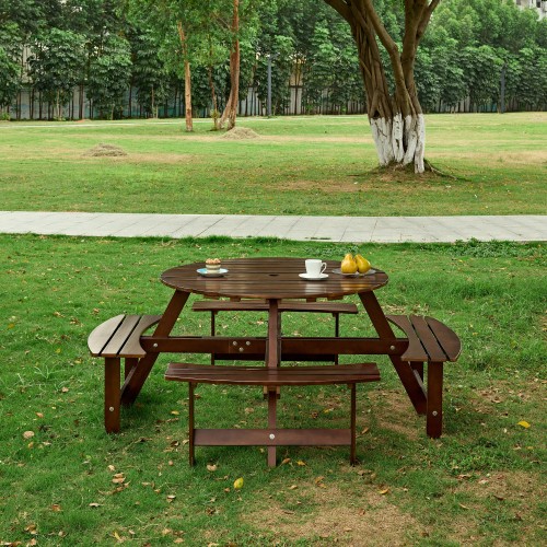 Outdoor 8 Person Picnic Table