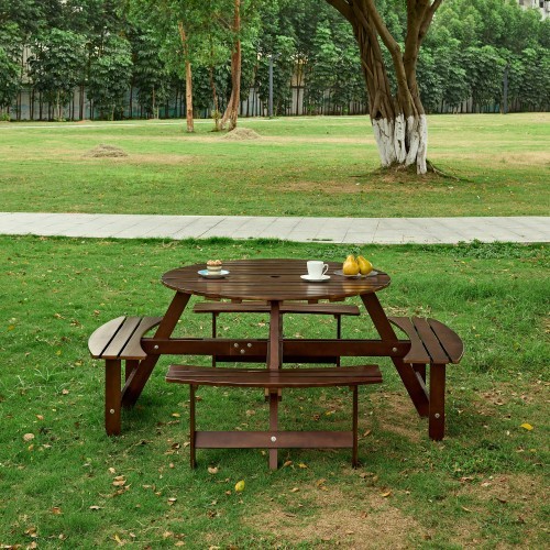 Outdoor 8 Person Picnic Table