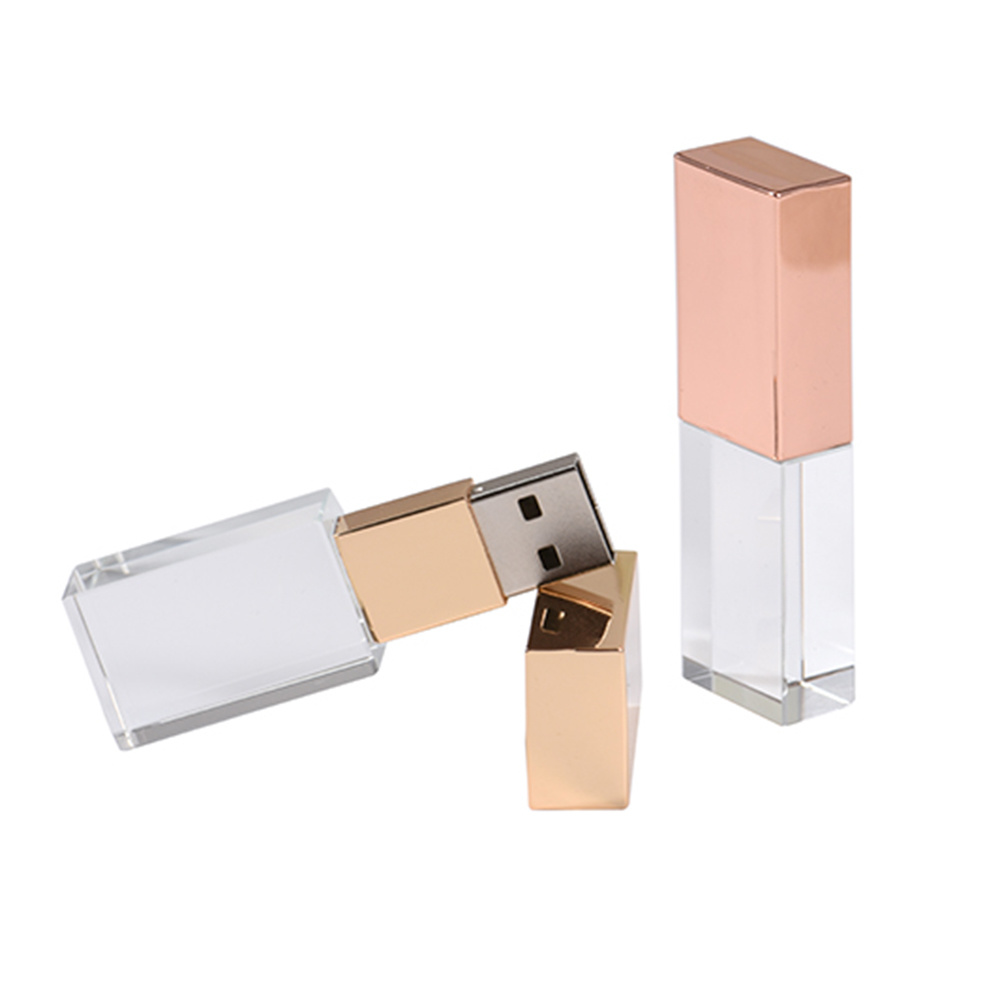 Rose Gold Crystal LED Pemacu Flash Lampu 8GB