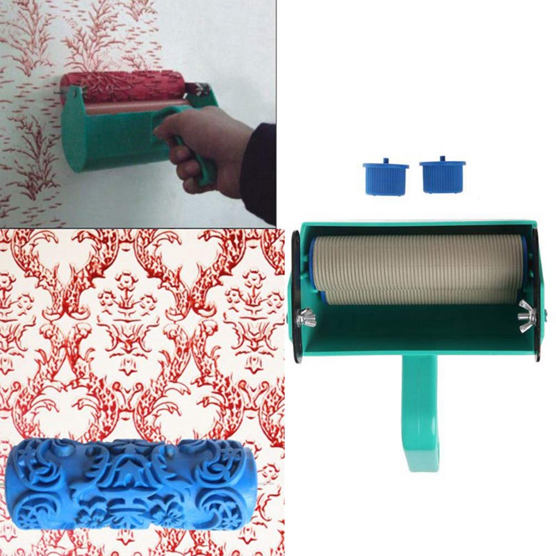 Pattern Brush Decorative Texture Roller with Embossed Plastic Handle with Monochrome Painting Machine for Wall Decoration