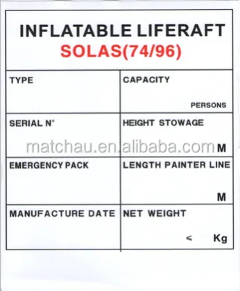 Inflatable Life Raft Label Search