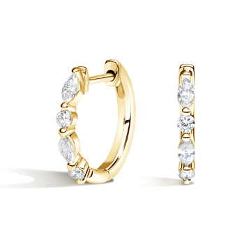 0.8CT D VS2 14k Lab Diamond Hoop နားကပ်
