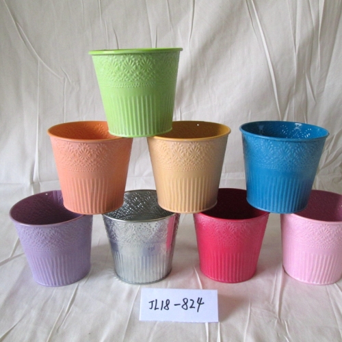 Metal Round Plants Flower Pot