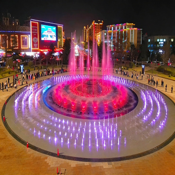 Show de luzes do pátio da fonte musical quadrada de Dryland