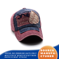 Topi Baseball yang Dicuci Blok Warna Tambalan Pinggiran Tangan