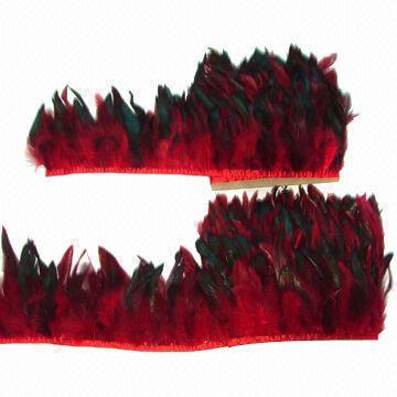 Red Feather Trimming, Made in Chicken Feather