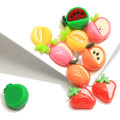 Verschiedene Art Obst geformte flache Rückseite Kawaii Harz Cabochons handgemachte DIY Ornamente Schleim Charme Dekoration