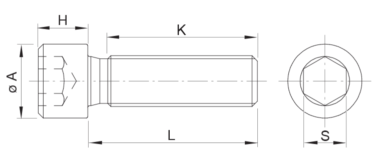 Drawing Hex Socket Head Cap Screw