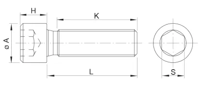 Drawing Hex Socket Head Cap Screw