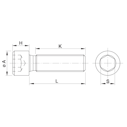 Disegno della vite del tappo della testa esagonale