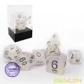 Bescon Shimmery Dice Set Silver-Purple, RPG 7-dice Set in Brick Box Packing