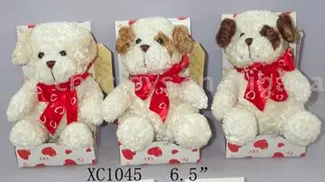 Valentine Plush Dog in Color Box