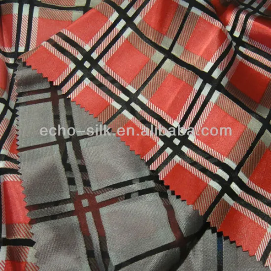 plaid Silk rayon Opal B/out and printing fabric