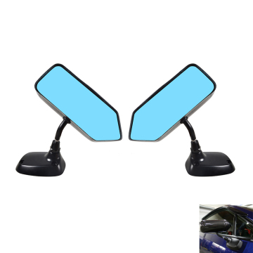 Carbon Fiber Tractor Rear View Mirror with Blue Tint and Metal Bracket (Left/Right)