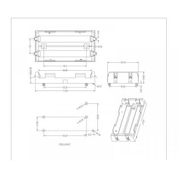 Dual Battery Holder For 18650 Solder Tail