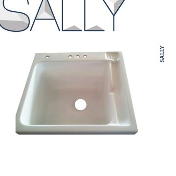 Sally acrylique à lavage à linge unique acrylique Basin de lavage
