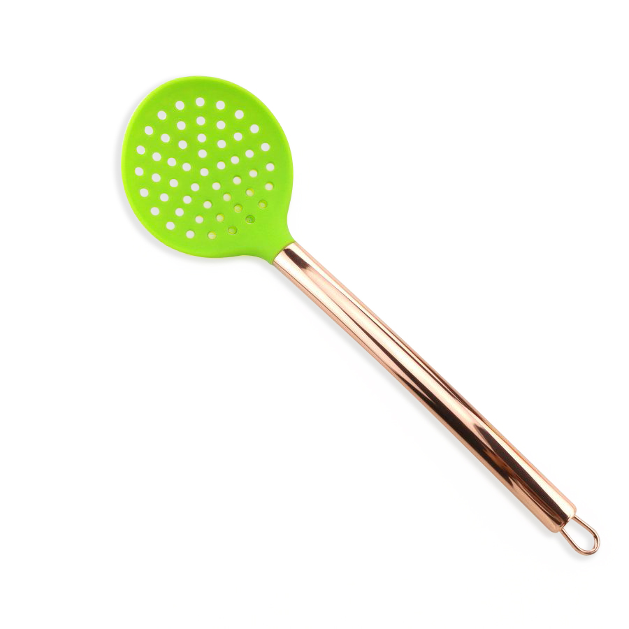 Utensile da cucina in silicone con maniglia placcatura oro rosa