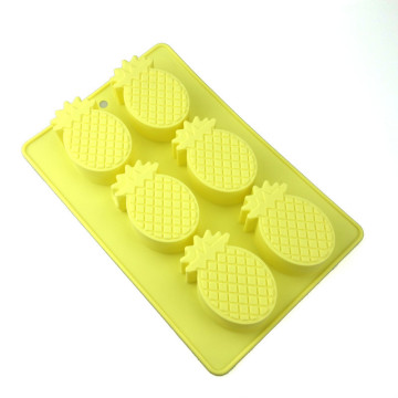 Wholesale Hot Sale 6 Cavity Pineapple Shape Silicone Soap/Candle/Candy/Cake Molds