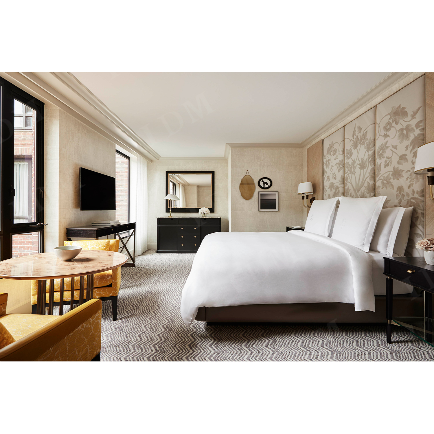 Hotel King Size Bed Classic Miniature Hotel Furniture