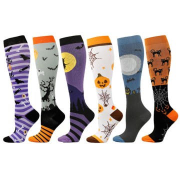 Halloween Ghost Women's Compression Socks - Athletic Tube Knie High for Nurses &amp; Travel