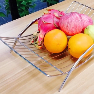 Metal Wire Countertop Fruit Bowl Basket Holder Stand