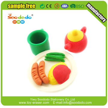 Food tooling shaped 3d erasers for children