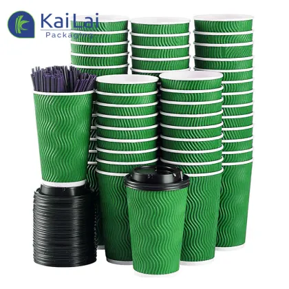 Wholesale Recyclable Disposable Paper Coffee Cups for Hot Drinks