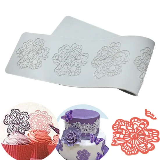 Coral Shaped Lace Mat Cushion Fondant Silicone Mold for Baking and Cake Decoration