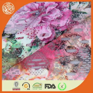 2014 new fashion polyester floral printed wholesale lace fabric