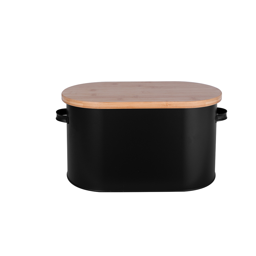 ハンドル付きの楕円形の竹のふたパン箱