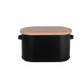 Oval bamboo lid bread box with handles