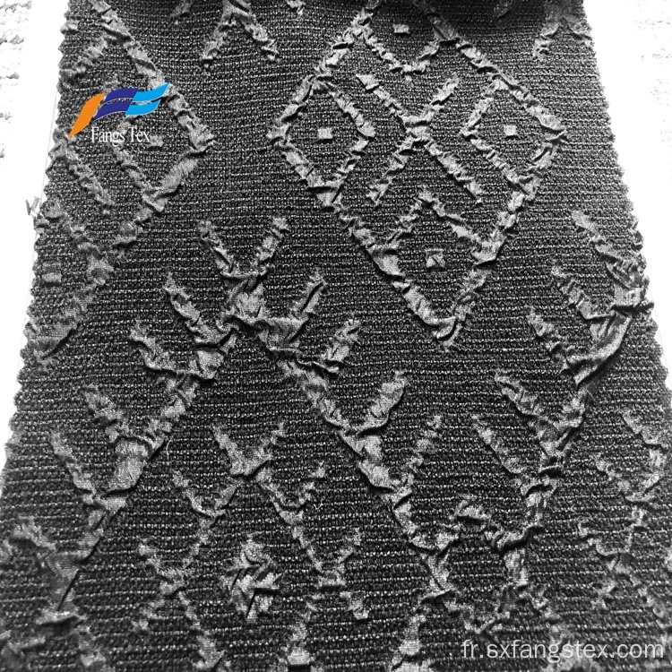 Tissu jacquard polyester fokuro avec noir formel