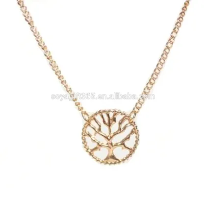 Tiny Gold "Tree of Life" Necklace Long Tree Simple Everyday Jewelry