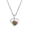 Unakite Love Heart Stankstone Cool Gemstone Ожерелья для женщин