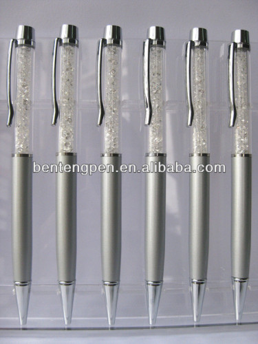 Promotional ballpoint pen or silver pen with transparent crystal P10227
