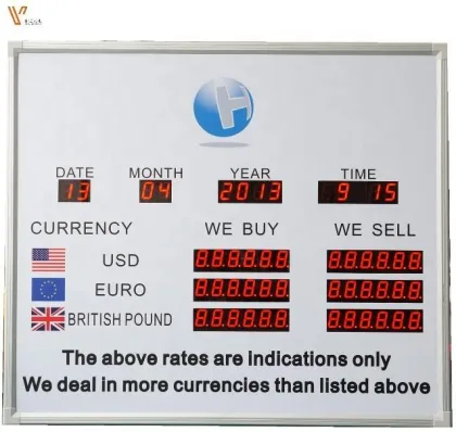 Electronic Exchange Rate Display Board: Currency Exchange Rates