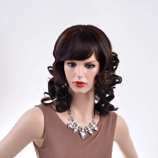 wholesale cheap long puce Jerry curly  lon synthetic hair wigs for black woman